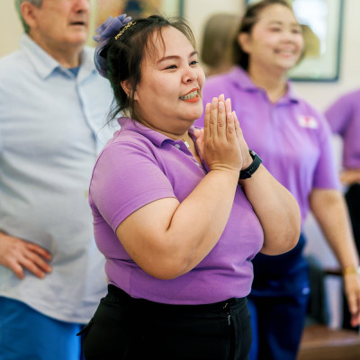 Vivobene care team engaging residents through daily activities and social interaction